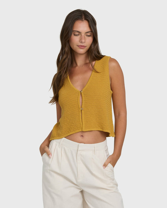 Billabong Women's Need Now Sweater Tank Top - Wild Honey