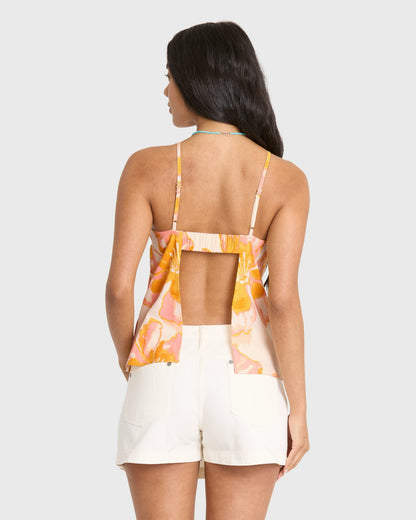 Billabong Women's Floral Trippin Tank Top - Salt Crystal
