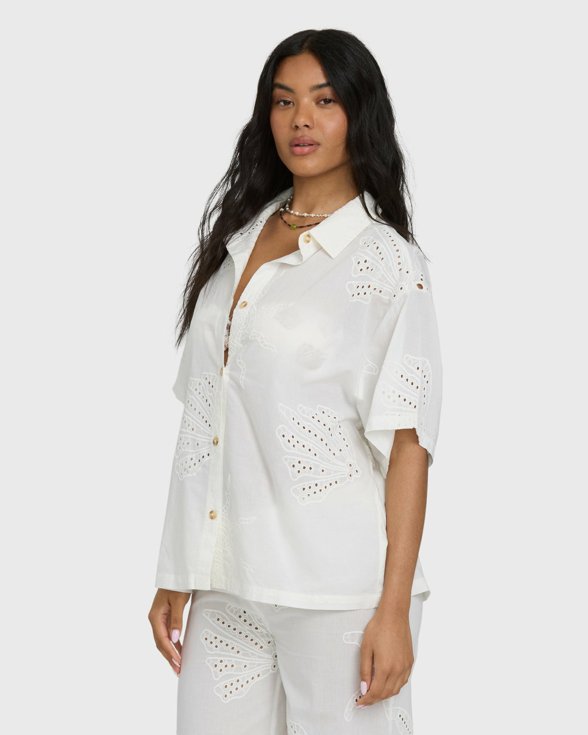 Billabong Women's Beach Livin Woven Shirt - Salt Crystal