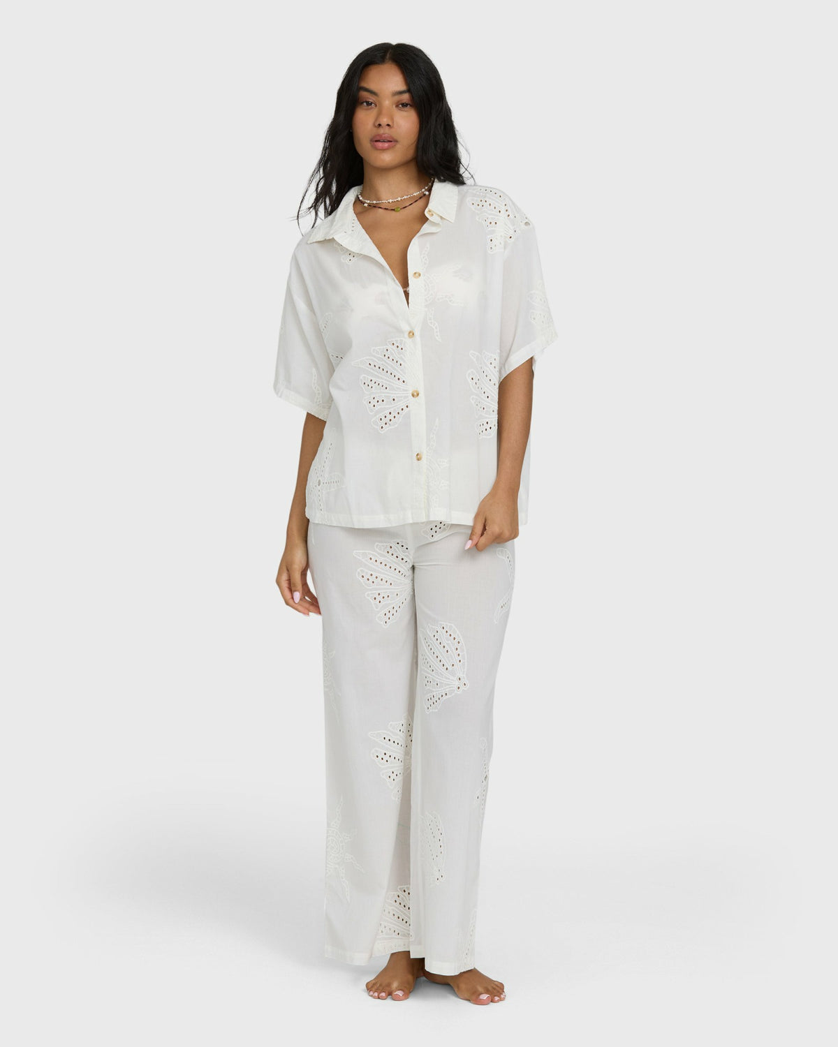 Billabong Women's Beach Livin Woven Shirt - Salt Crystal