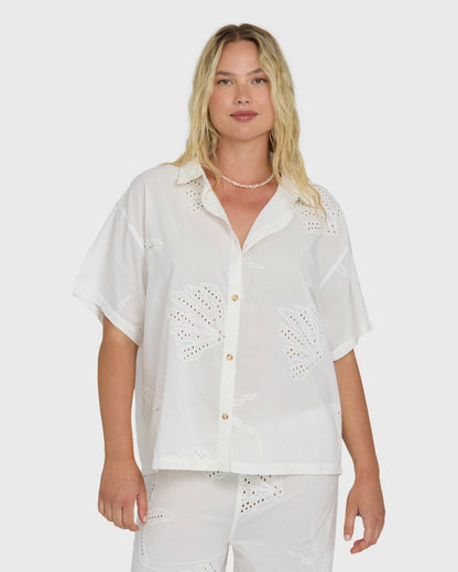 Billabong Women's Beach Livin Woven Shirt - Salt Crystal