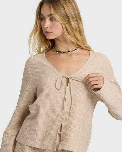 Billabong Women's Maya Long Sleeve Top - Oatmeal