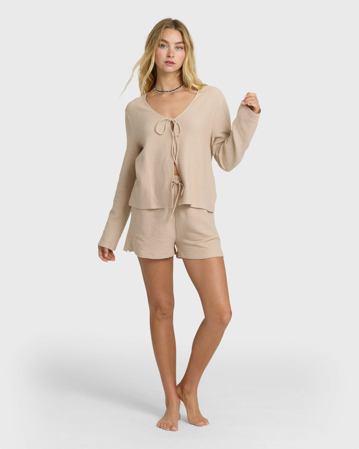Billabong Women's Maya Long Sleeve Top - Oatmeal
