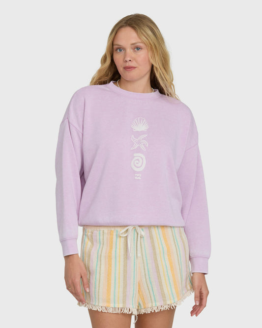 Billabong Women's Echo Burnout Crewneck Sweatshirt - Sweet Lilac