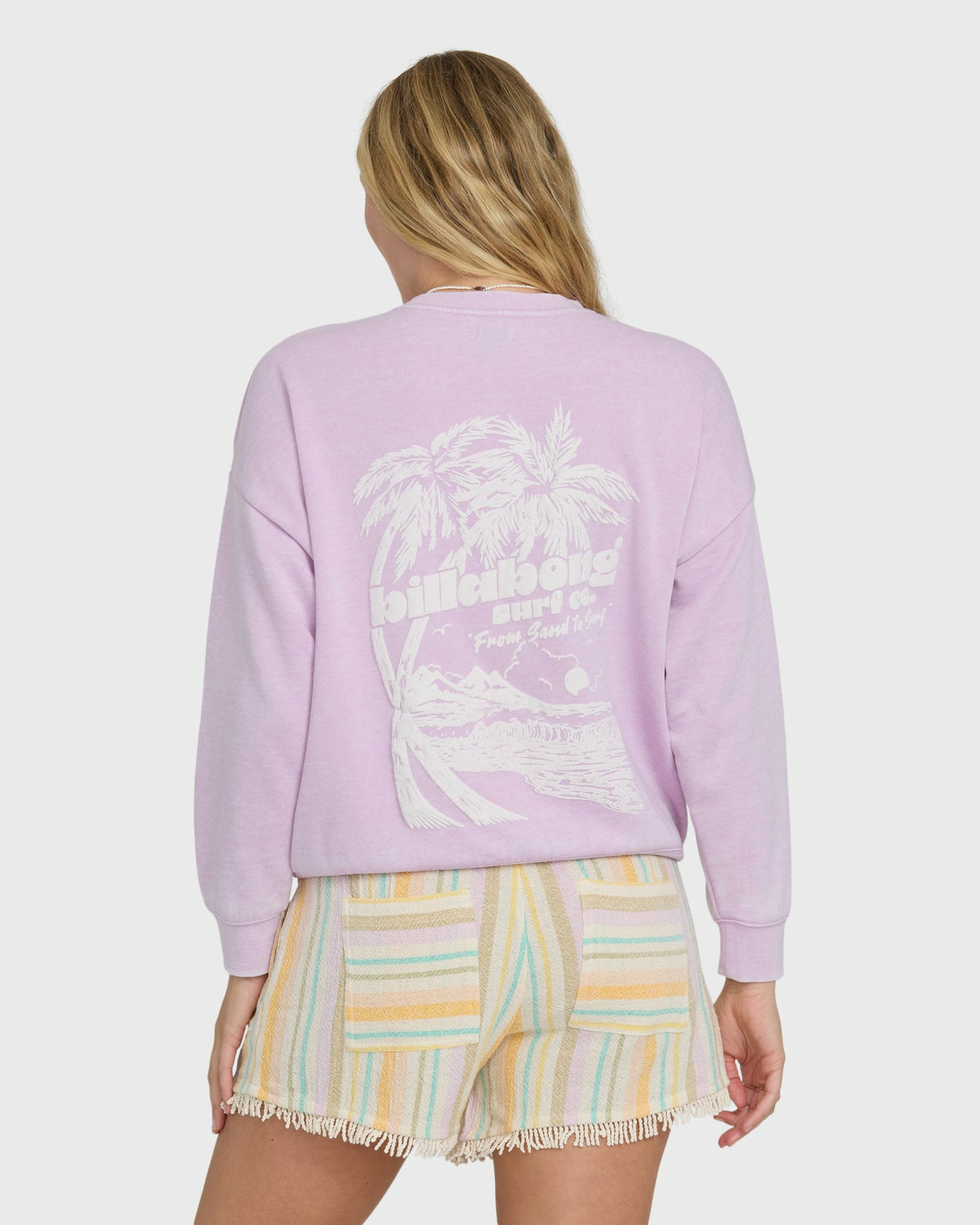 Billabong Women's Echo Burnout Crewneck Sweatshirt - Sweet Lilac