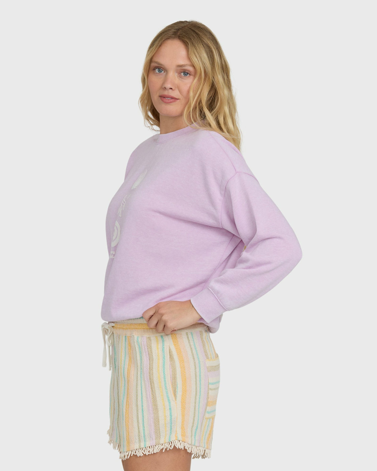 Billabong Women's Echo Burnout Crewneck Sweatshirt - Sweet Lilac