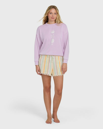Billabong Women's Echo Burnout Crewneck Sweatshirt - Sweet Lilac