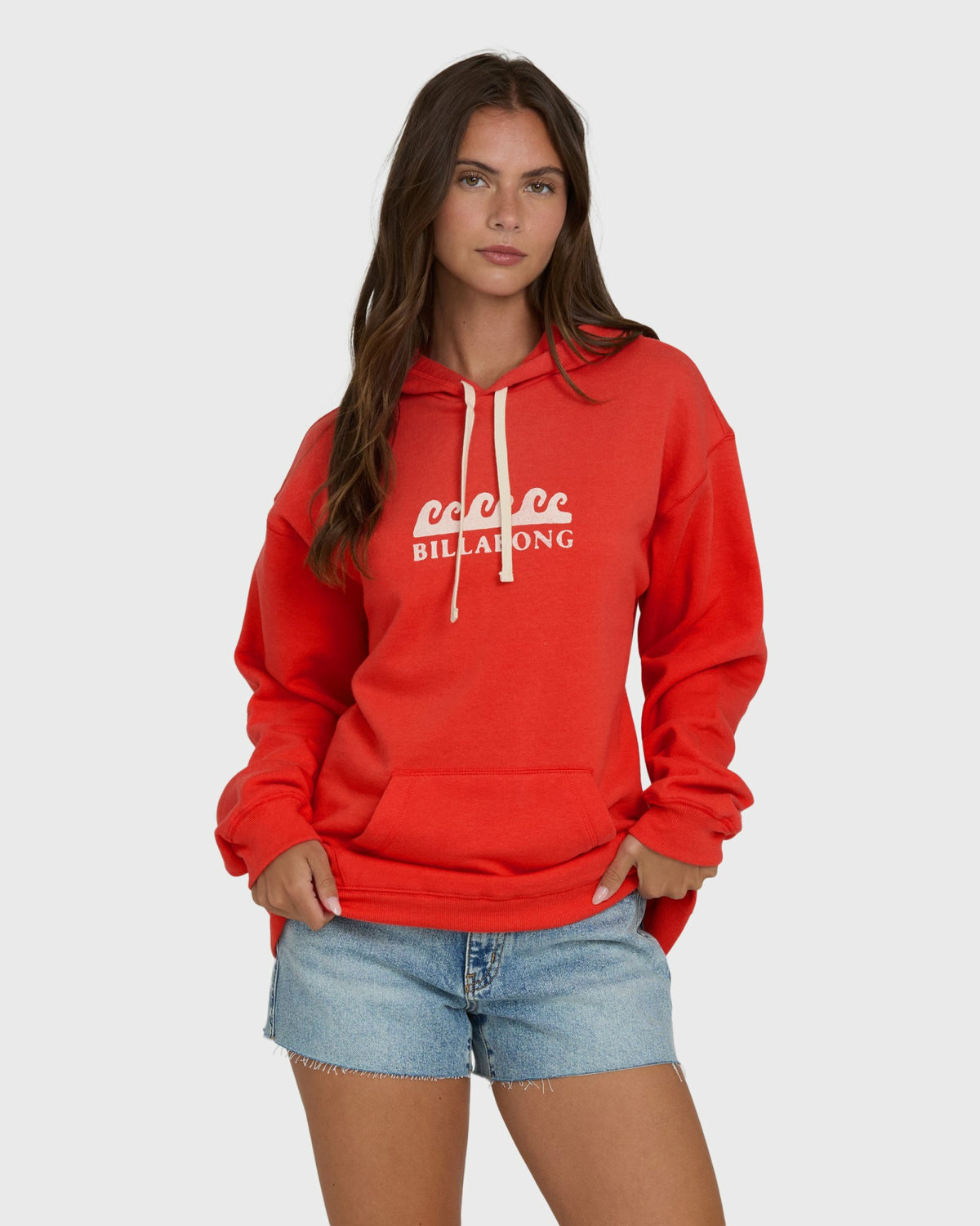 Billabong Women's Surfing In Town Pullover Hoodie - Fiesta Red