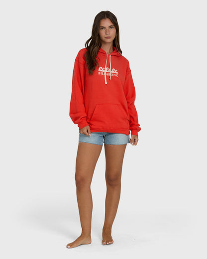 Billabong Women's Surfing In Town Pullover Hoodie - Fiesta Red
