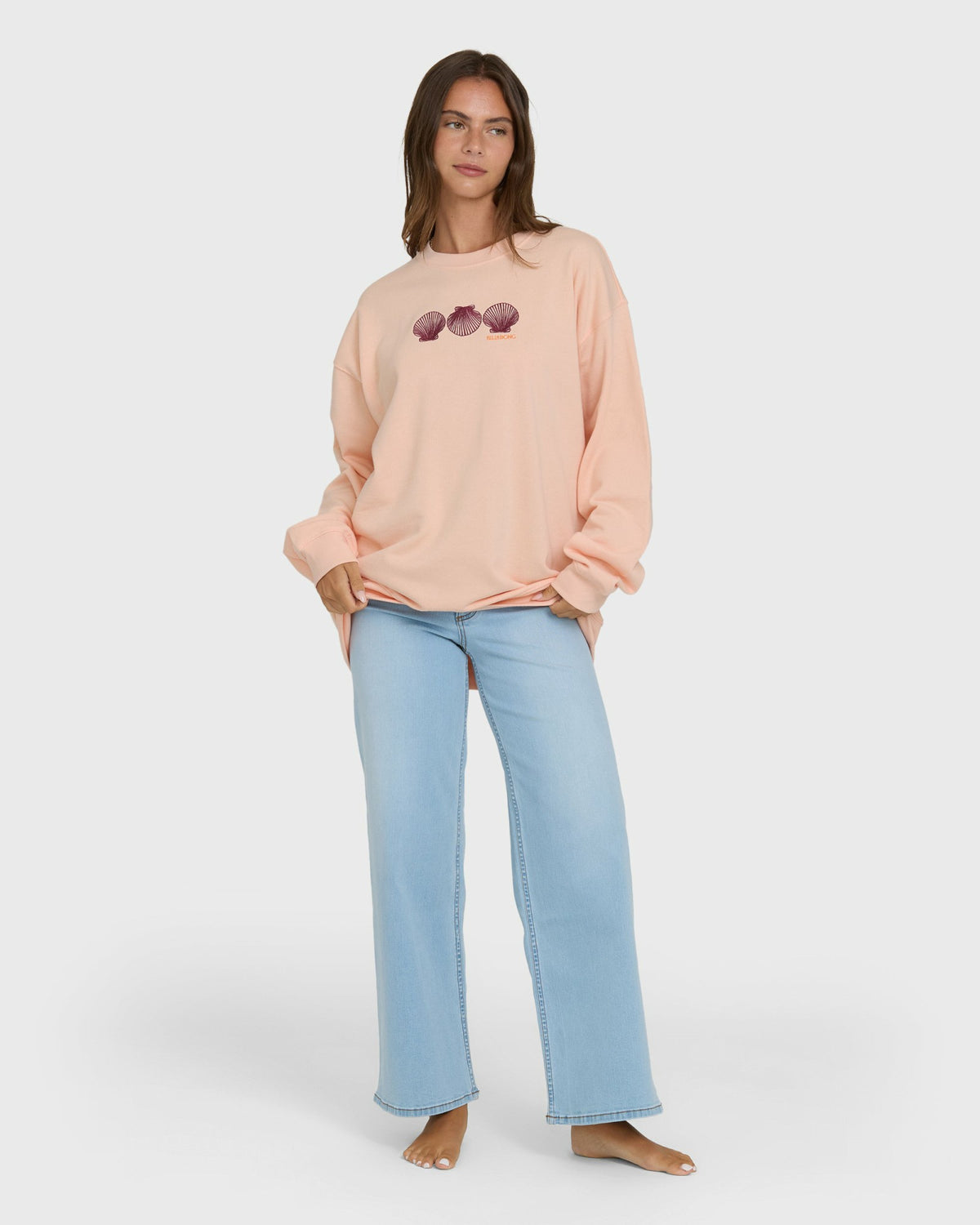 Billabong Women's Chasing Horizons Crewneck Sweatshirt - Light Peach