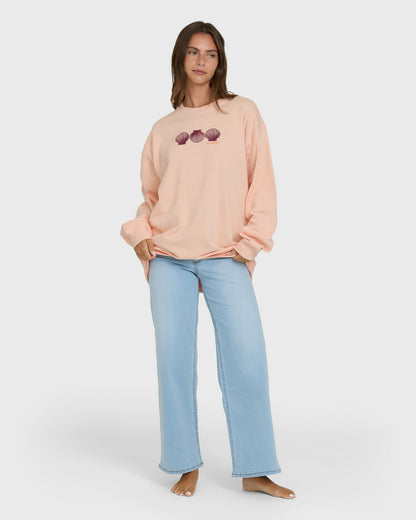 Billabong Women's Chasing Horizons Crewneck Sweatshirt - Light Peach