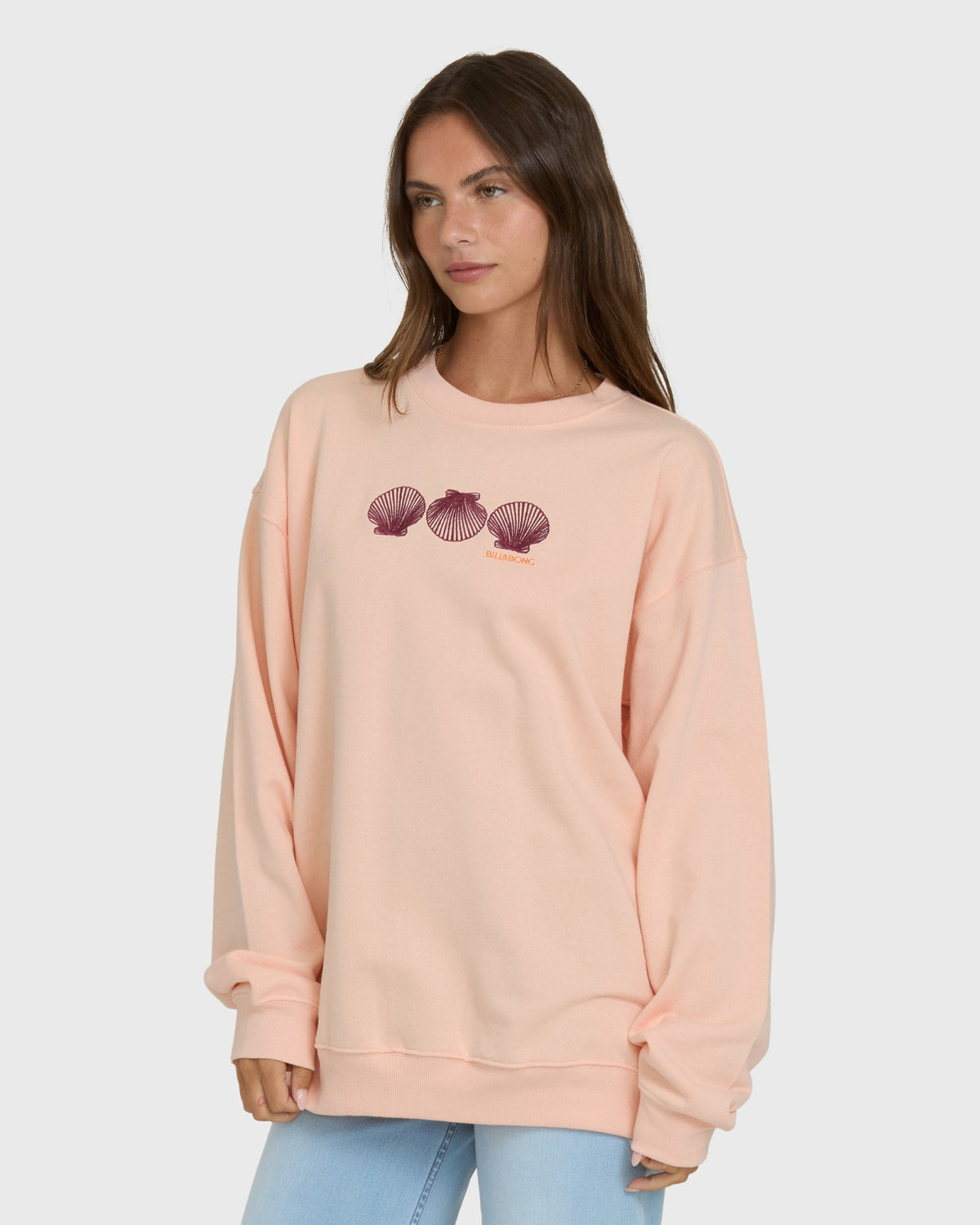 Billabong Women's Chasing Horizons Crewneck Sweatshirt - Light Peach
