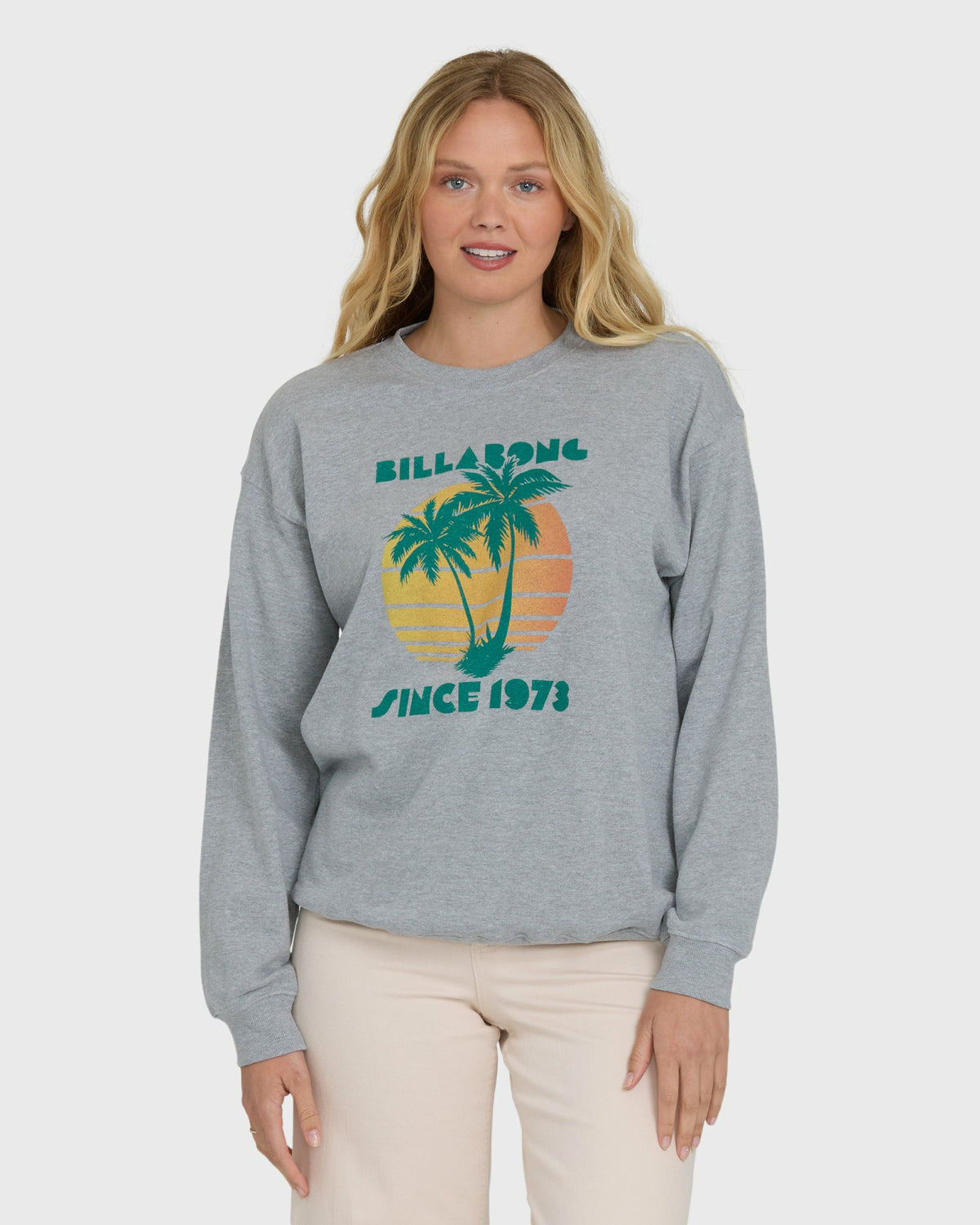 Billabong Women's My Fave Beach Crewneck Sweatshirt - Heather Gray