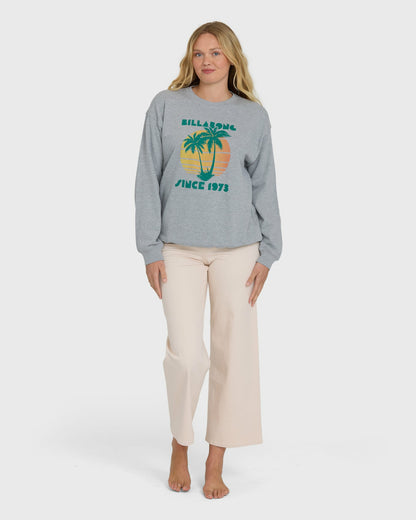 Billabong Women's My Fave Beach Crewneck Sweatshirt - Heather Gray