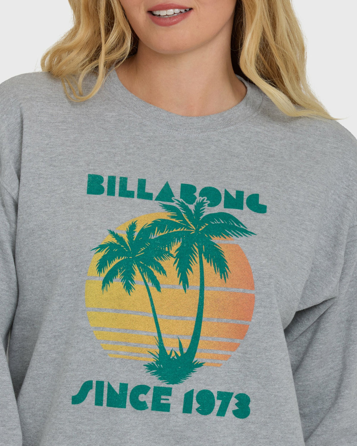 Billabong Women's My Fave Beach Crewneck Sweatshirt - Heather Gray