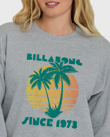 Billabong Women's My Fave Beach Crewneck Sweatshirt - Heather Gray