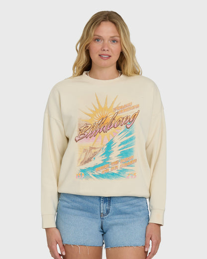 Billabong Women's Echo Crewneck Sweatshirt - White Cap