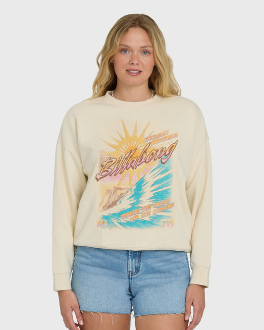 Billabong Women's Echo Crewneck Sweatshirt - White Cap