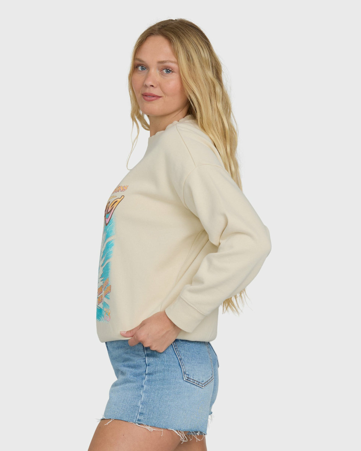 Billabong Women's Echo Crewneck Sweatshirt - White Cap