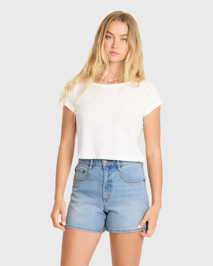 Billabong Women's Shifter Denim Shorts - Light Wash
