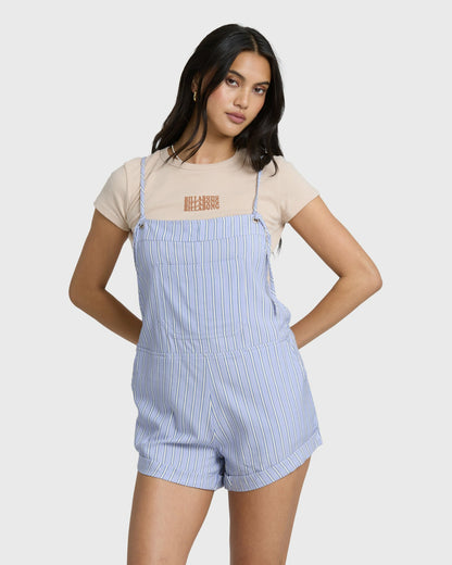 Billabong Women's Wild Pursuit Yarn-Dyed Overalls - Twilight Blue