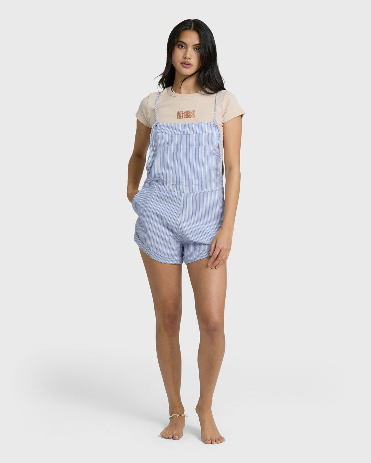 Billabong Women's Wild Pursuit Yarn-Dyed Overalls - Twilight Blue