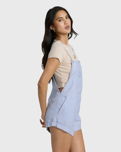 Billabong Women's Wild Pursuit Yarn-Dyed Overalls - Twilight Blue