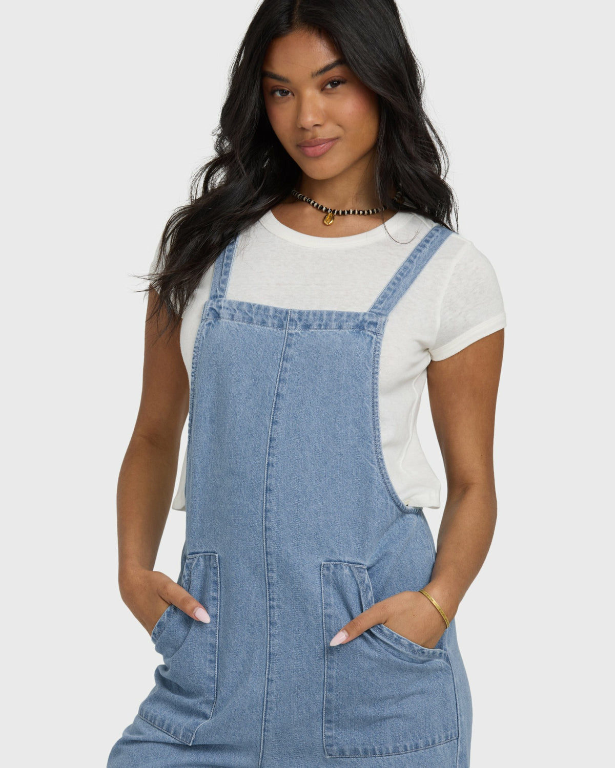 Billabong Women's Pacific Time Denim Overall - Sea Blue