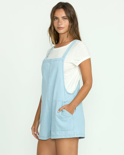 Billabong Women's Beach Crush Denim Overalls - Salt Blue