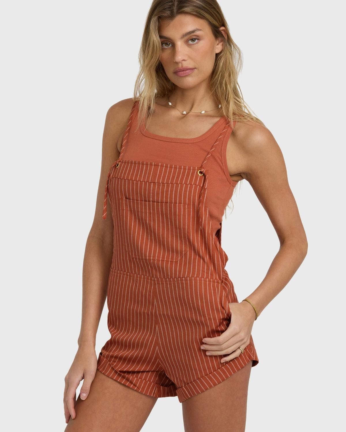 Billabong Women's Wild Pursuit Yarn-Dyed Overalls - Stripe