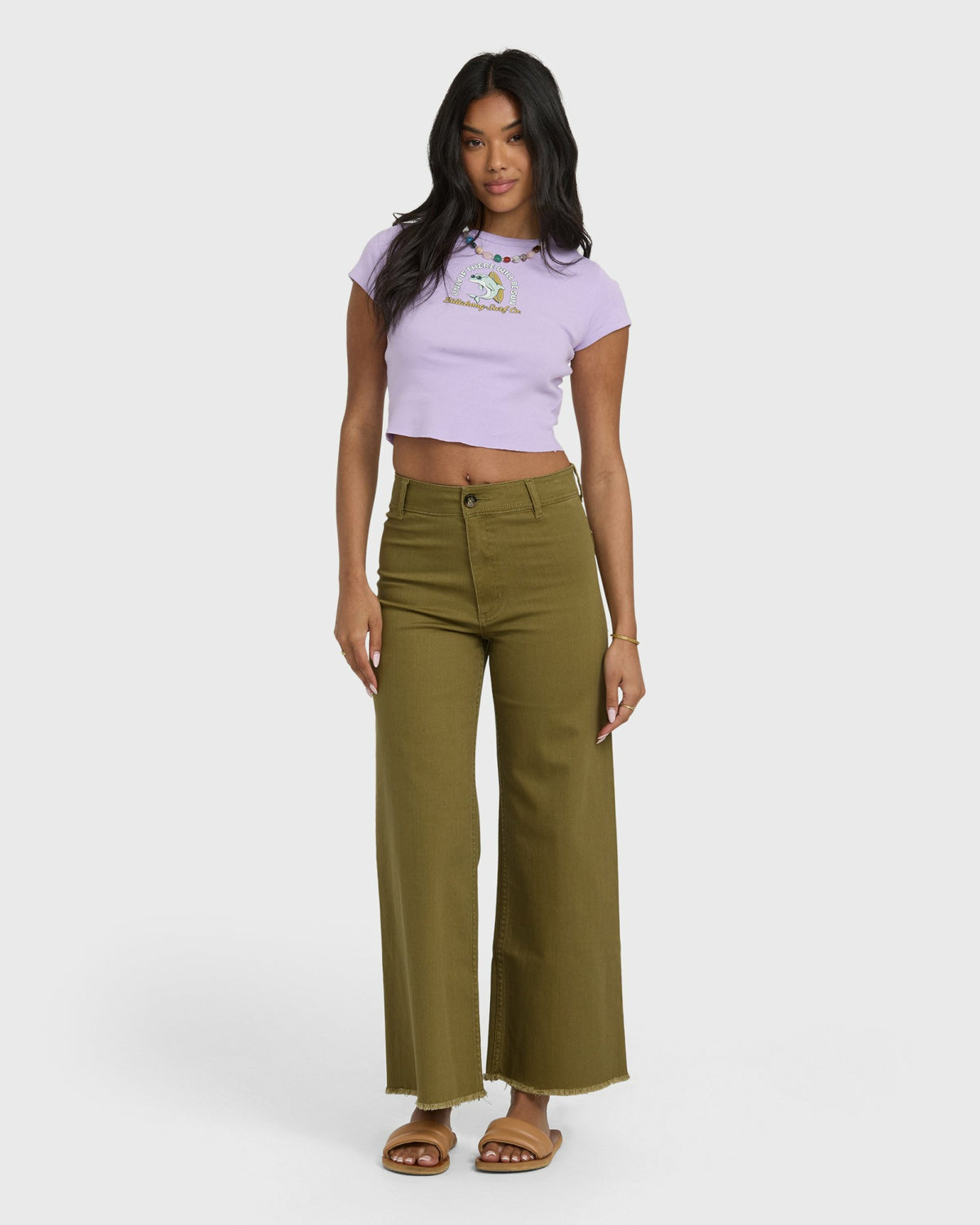 Billabong Women's Free Fall High-Waist Twill Pants - Martini Olive
