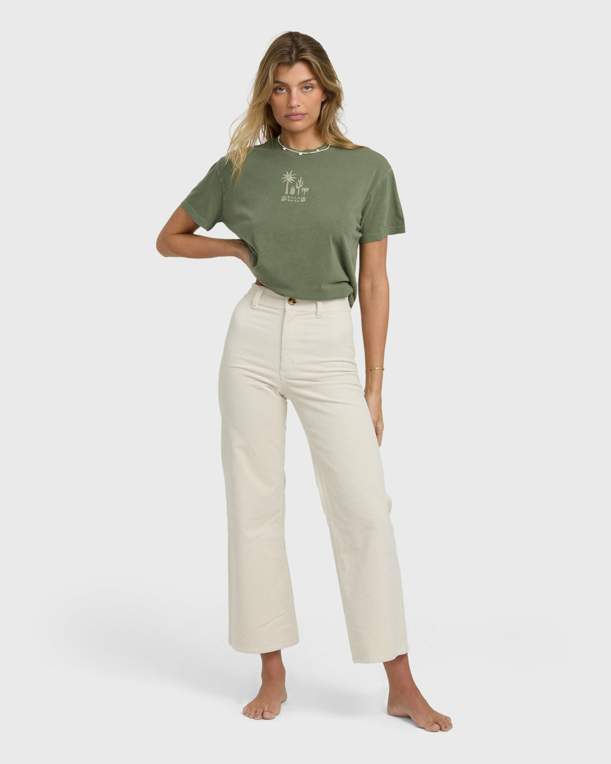 Billabong Women's Free Fall High-Waist Cord Pants - Whitecap