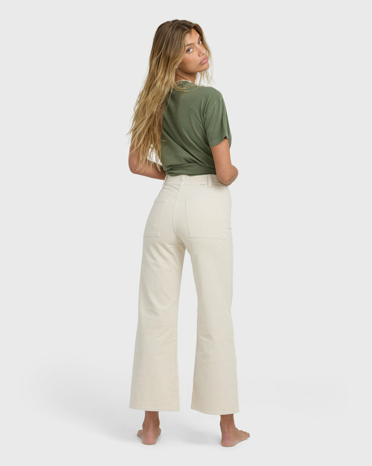Billabong Women's Free Fall High-Waist Cord Pants - Whitecap