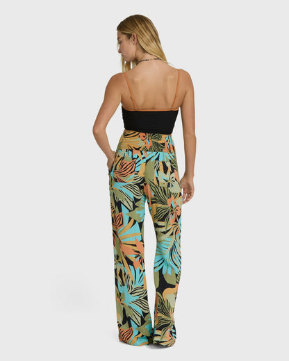 Billabong Women's New Waves 2 Elastic Waist Pants - Black Multi