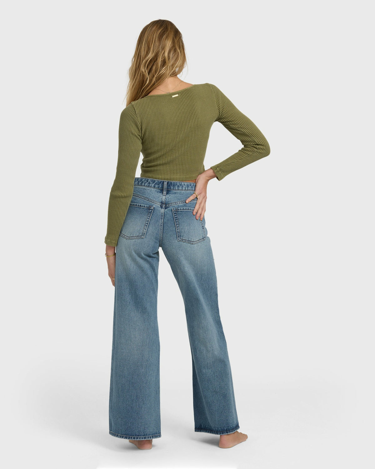Billabong Women's Free Fall High-Waist Denim Flare Pants - Atlantic Deep