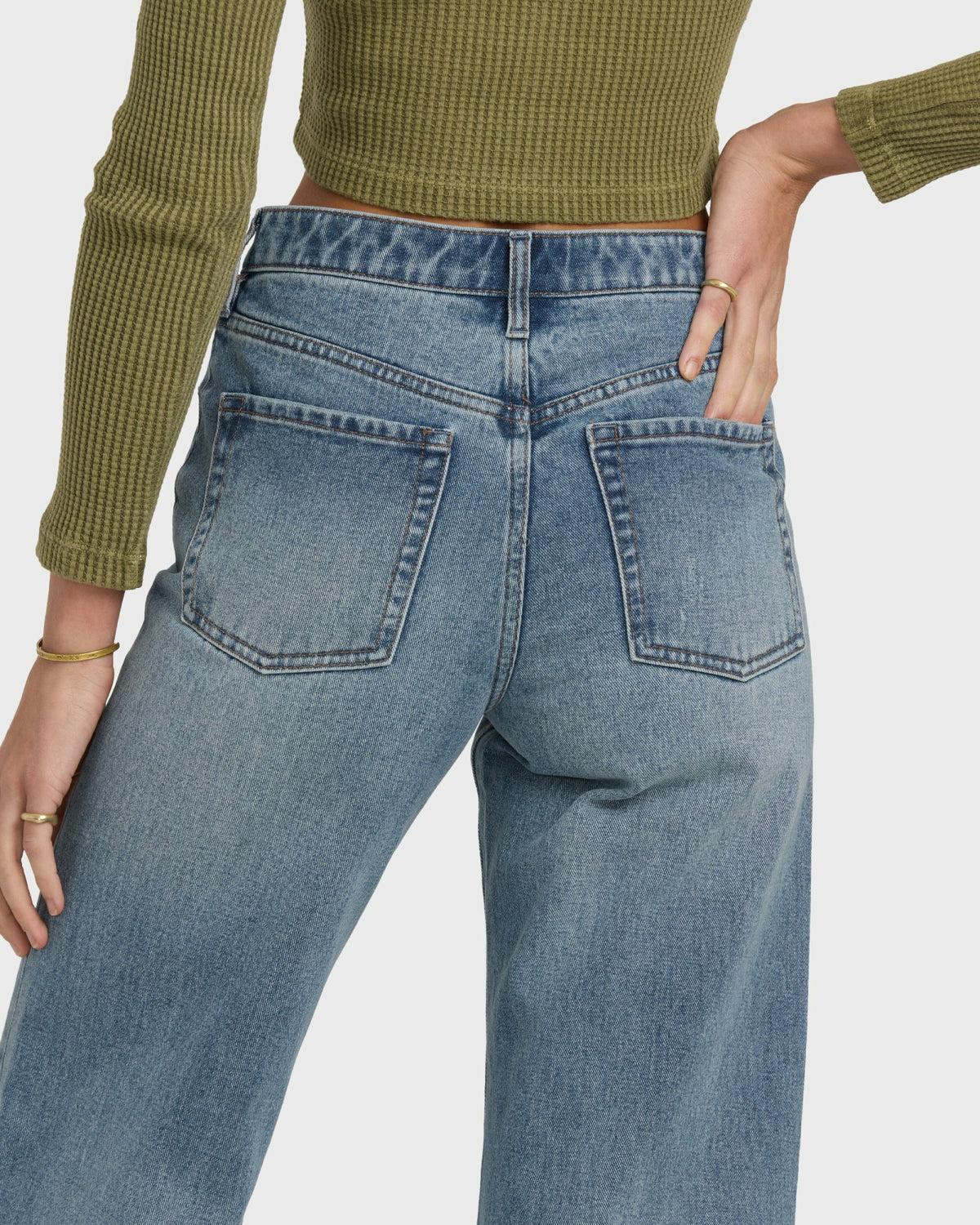Billabong Women's Free Fall High-Waist Denim Flare Pants - Atlantic Deep
