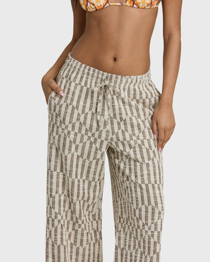 Billabong Women's Vivid Wave Elastic Waist Pants - Teak