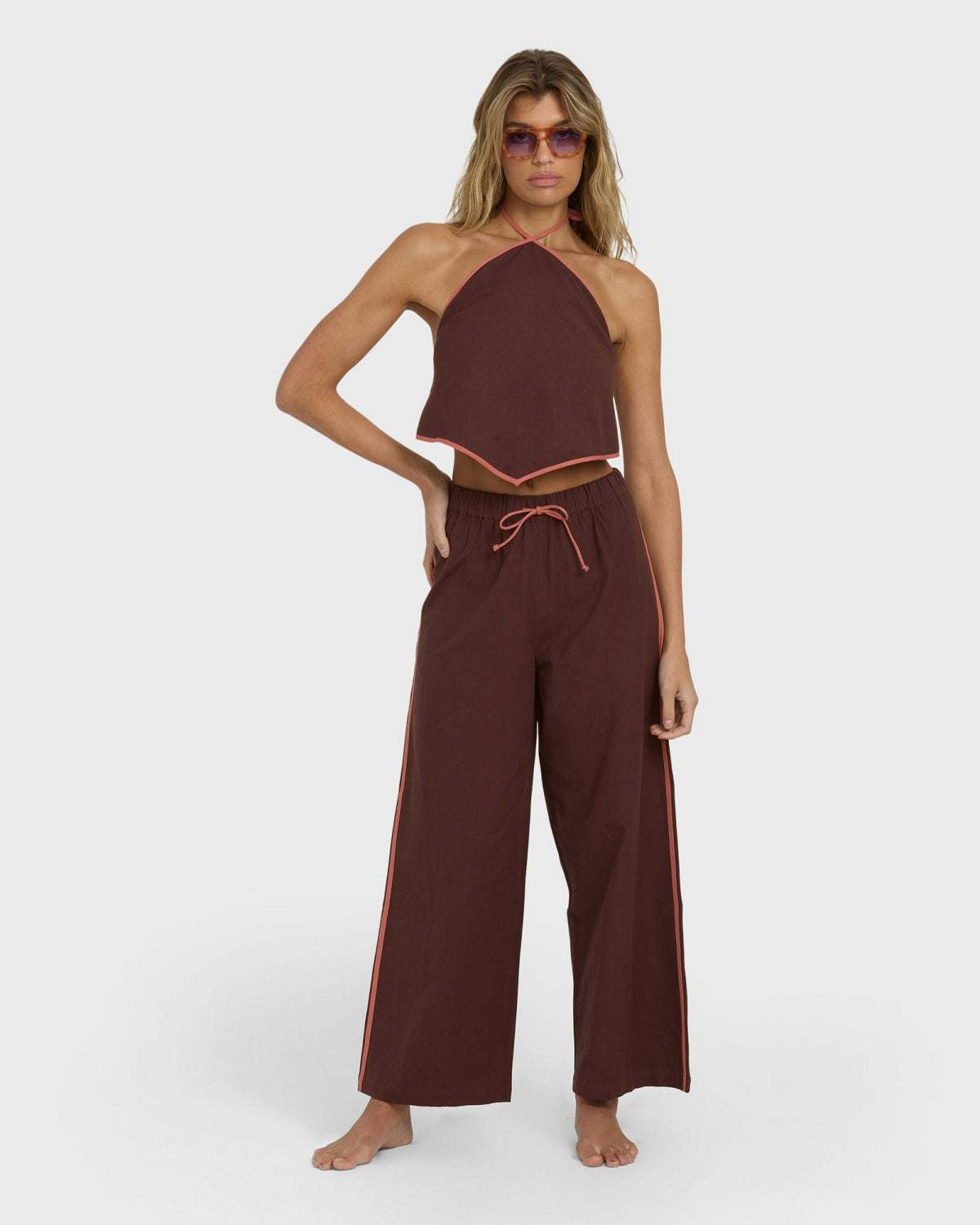 Billabong Women's Double Take Elastic Waist Pants - Teak