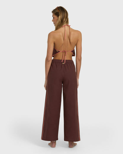 Billabong Women's Double Take Elastic Waist Pants - Teak
