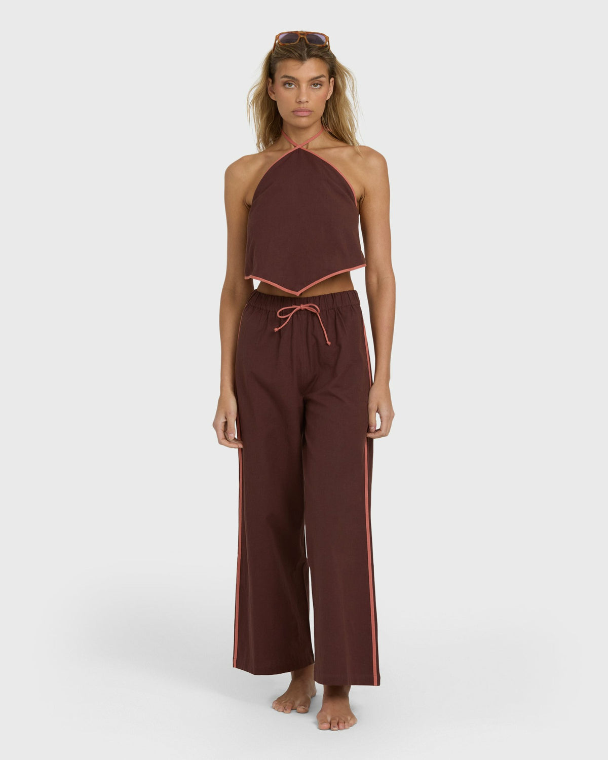 Billabong Women's Double Take Elastic Waist Pants - Teak