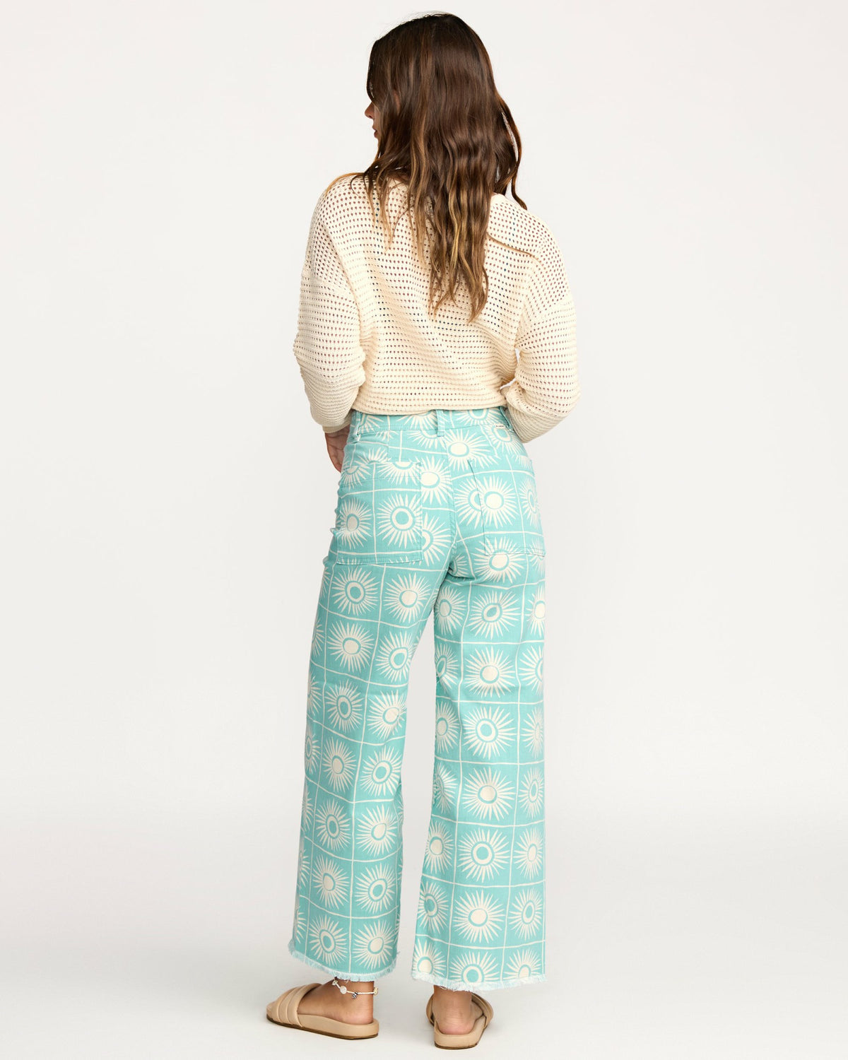 Billabong Women's Free Fall Printed Twill Pants - Misty Blue