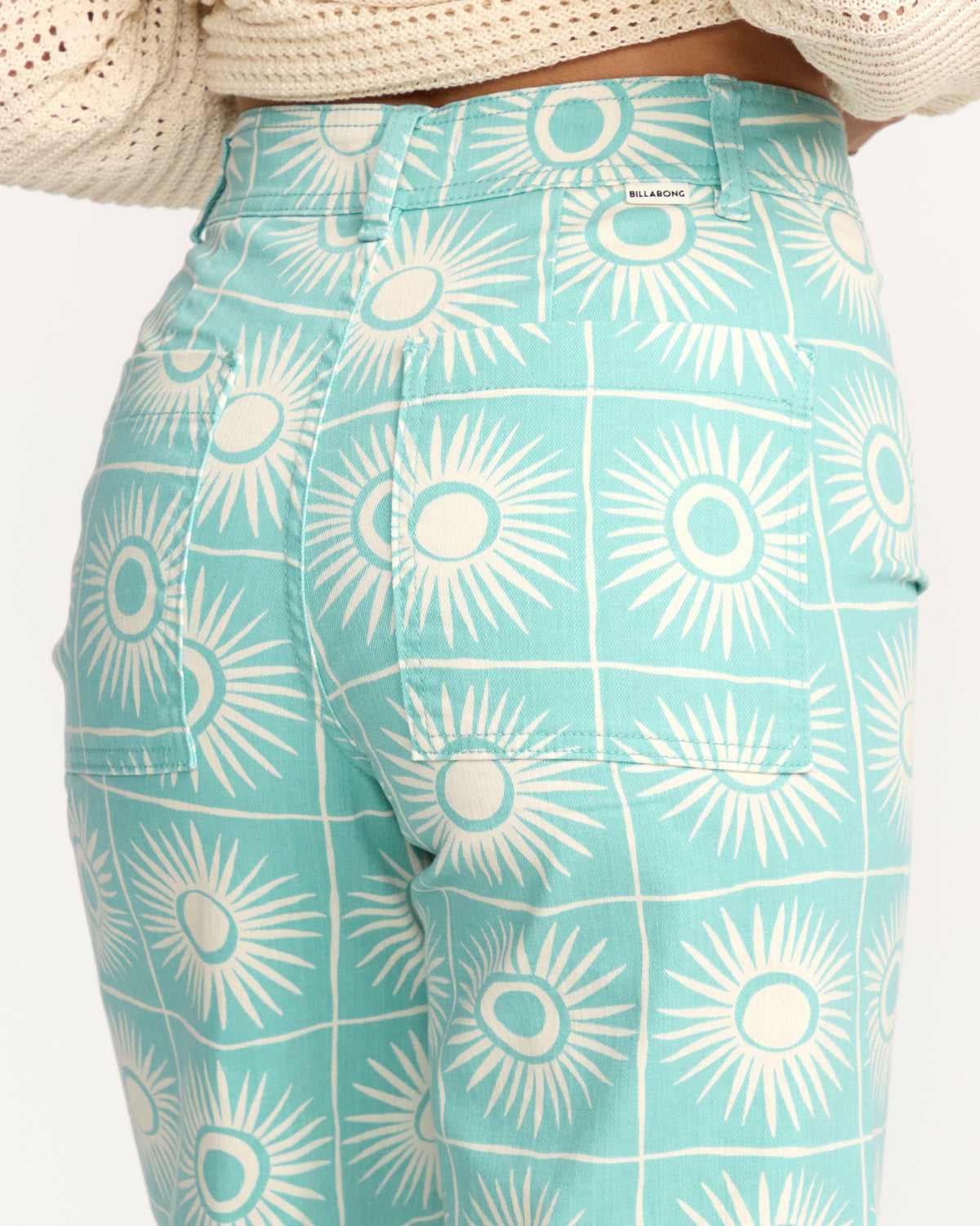 Billabong Women's Free Fall Printed Twill Pants - Misty Blue