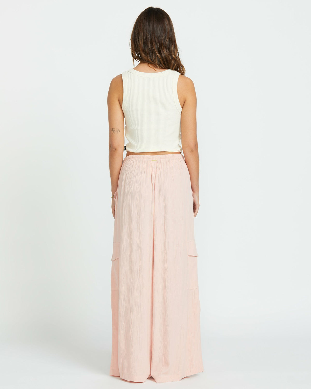 Billabong Women's Beach Babe Cargo Elastic Waist Pants - Dusty Peach