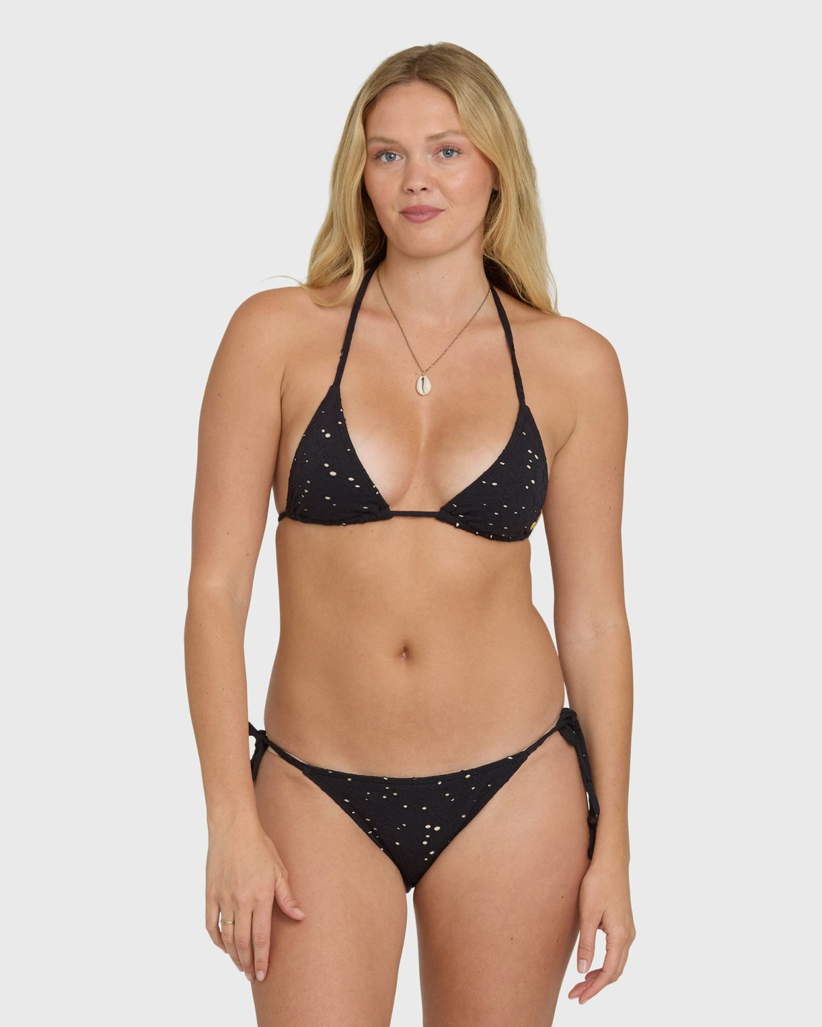 Billabong Women's Eye On You Remi Triangle Bikini Top - Black Pebble