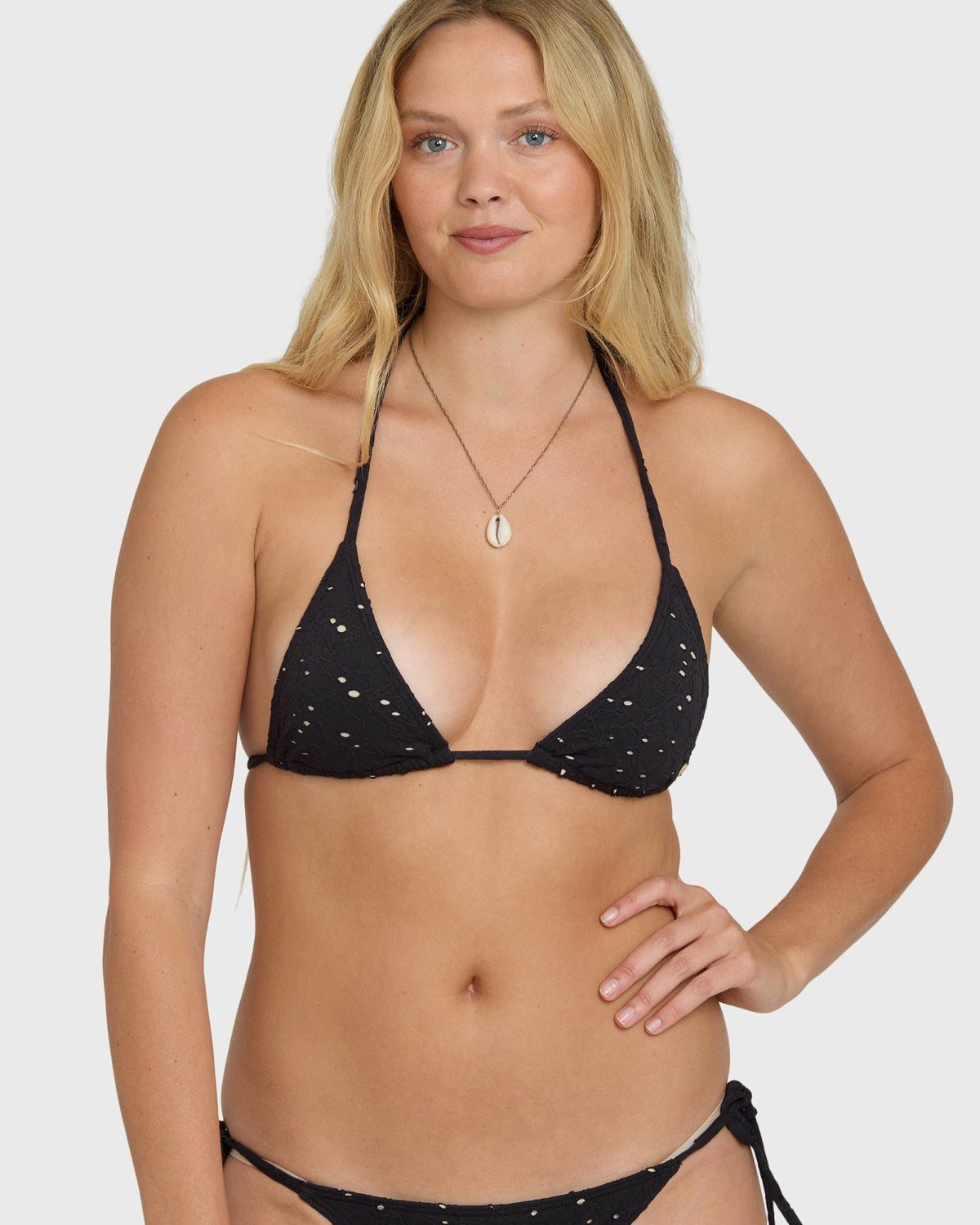 Billabong Women's Eye On You Remi Triangle Bikini Top - Black Pebble