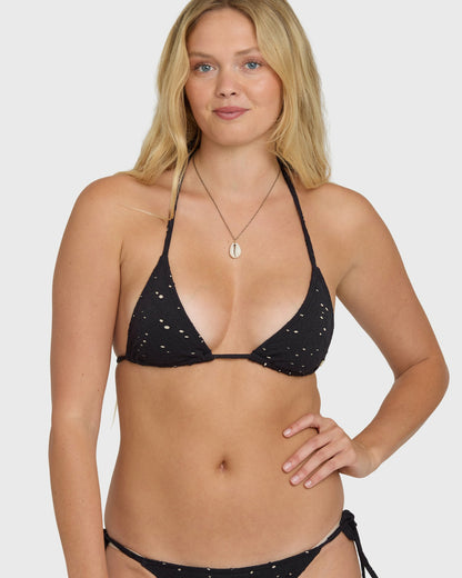 Billabong Women's Eye On You Remi Triangle Bikini Top - Black Pebble