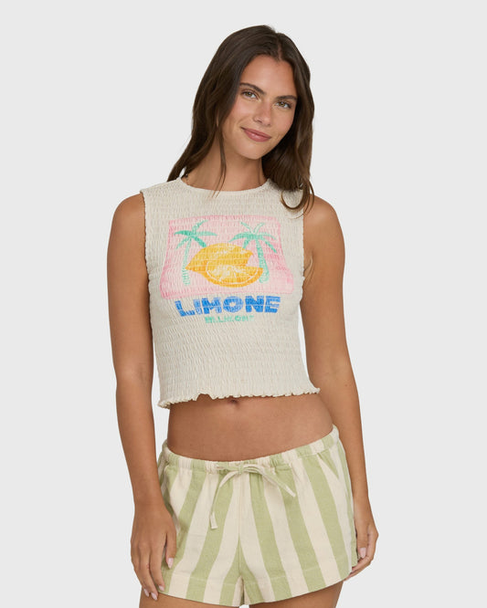 Billabong Women's Club Beach Tank Top - White Cap