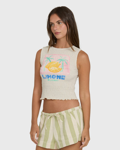 Billabong Women's Club Beach Tank Top - White Cap