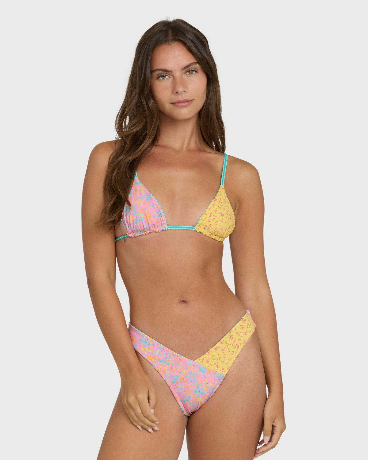 Billabong Women's Babe Alert Reversible Mini Slide Triangle Bikini Top - Agave