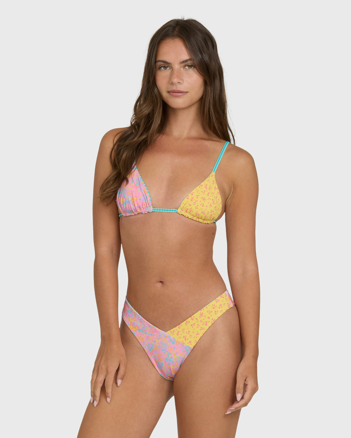 Billabong Women's Babe Alert Reversible Mini Slide Triangle Bikini Top - Agave